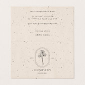 Minimale beige gestructureerde Florist-berichtkaar Visitekaartje (Buitenkant ongevouwen)