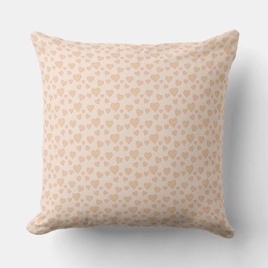 Minimale Beige Hart Worpkussen – Romantische Esthe Kussen (Voorkant)