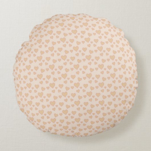 Minimale Beige Hart Worpkussen – Romantische Esthe Rond Kussen (Voorkant)
