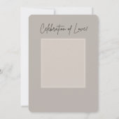 Minimale beige huwelijksviering van liefde kaart (Achterkant)