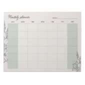 Minimale Beige Maandelijkse planner, aangepaste te Notitieblok (Voorkant)