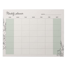 Minimale Beige Maandelijkse planner, aangepaste te Notitieblok
