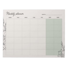 Minimale Beige Maandelijkse planner, aangepaste te Notitieblok