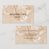 Minimale beige marmer Modern Visitekaartje (Voorkant / Achterkant)