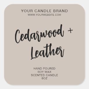 Minimale Beige Modern Candle Product Label