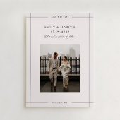 Minimale beige moderne border foto opslaan van de  kaart