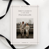 Minimale beige moderne border foto opslaan van de  kaart