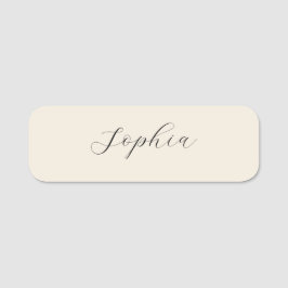 Minimale beige naamlabels met script  naamplaatje
