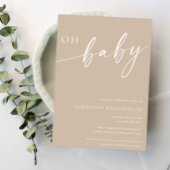 Minimale beige Oh baby genderneutrale douche Kaart