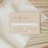 Minimale Beige Script bruiloft RSVP Kaartje