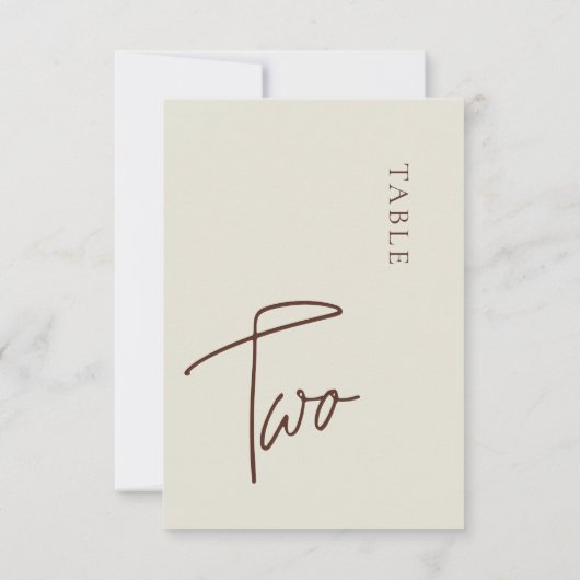 Minimale beige Tabel 2 Kaart (Achterkant)