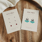 Minimale Beige & Terracotta Oorbel Display Kaart