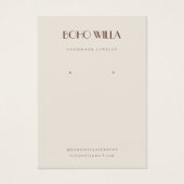 Minimale Beige & Terracotta Oorbel Display Kaart (Voorkant)