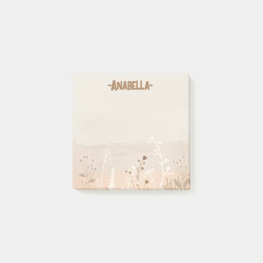 Minimale beige zachte herfstoogst tuin post-it® notes (Voorkant)