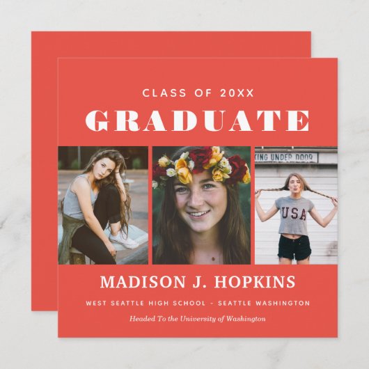 Minimale bekendmaking van het KoraalfotoAfstuderen Kaart (Voorkant / Achterkant)