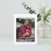 Minimale bekendmaking van zwart-wit Afstuderen Briefkaart (Staand voorkant)