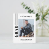 Minimale bekendmaking van zwart-wit Afstuderen Briefkaart (Staand voorkant)
