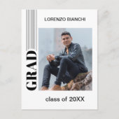 Minimale bekendmaking van zwart-wit Afstuderen Briefkaart (Voorkant)