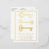 Minimale belangrijke wijziging van adres Nieuw ech Folie Uitnodiging Briefkaart (Voorkant / Achterkant)