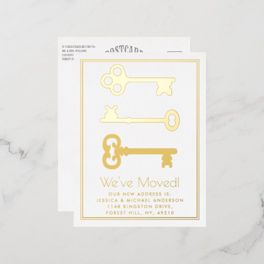 Minimale belangrijke wijziging van adres Nieuw ech Folie Uitnodiging Briefkaart (Voorkant / Achterkant)