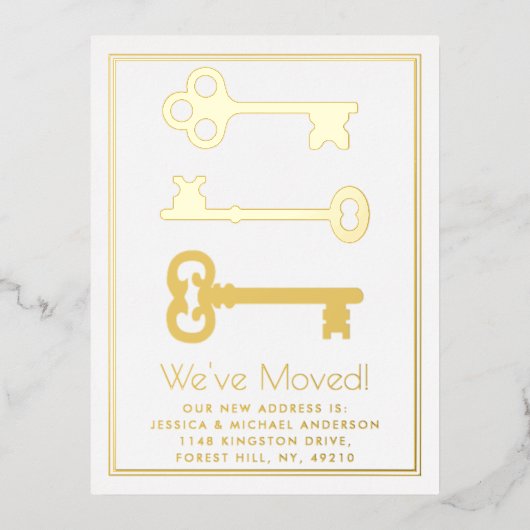 Minimale belangrijke wijziging van adres Nieuw ech Folie Uitnodiging Briefkaart (Voorkant)