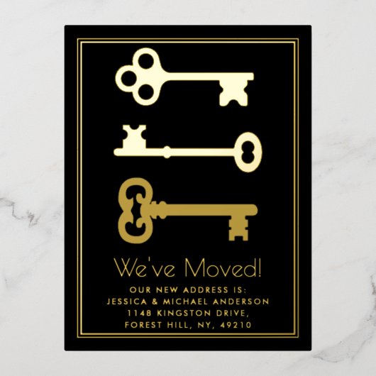 Minimale belangrijke wijziging van adres Nieuw ech Folie Uitnodiging Briefkaart (Voorkant)