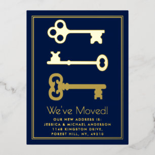 Minimale belangrijke wijziging van adres Nieuw ech Folie Uitnodiging Briefkaart