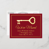 Minimale belangrijke wijziging van adres Nieuw ech Folie Uitnodiging Briefkaart (Voorkant / Achterkant)