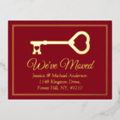 Minimale belangrijke wijziging van adres Nieuw ech Folie Uitnodiging Briefkaart (Voorkant)