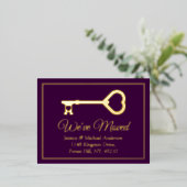 Minimale belangrijke wijziging van adres Nieuw ech Folie Uitnodiging Briefkaart (Staand Voorkant)