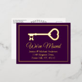 Minimale belangrijke wijziging van adres Nieuw ech Folie Uitnodiging Briefkaart (Voorkant / Achterkant)