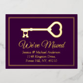 Minimale belangrijke wijziging van adres Nieuw ech Folie Uitnodiging Briefkaart (Voorkant)