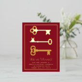 Minimale belangrijke wijziging van adres Nieuw ech Folie Uitnodiging Briefkaart (Staand Voorkant)