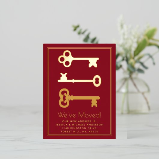 Minimale belangrijke wijziging van adres Nieuw ech Folie Uitnodiging Briefkaart (Staand Voorkant)