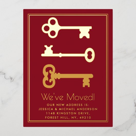 Minimale belangrijke wijziging van adres Nieuw ech Folie Uitnodiging Briefkaart (Voorkant)