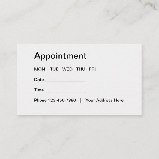 Minimale benoeming van de Dentist-Kantoor Visitekaartje (Achterkant)