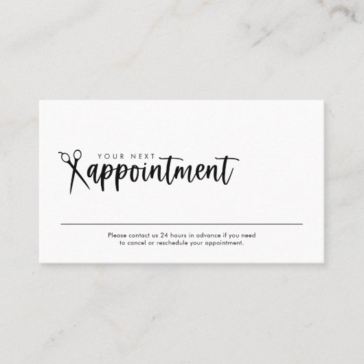 Minimale benoemingskaart voor haarstylist visitekaartje (Voorkant)