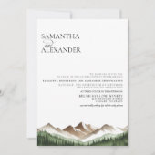 Minimale berg QR Code bruiloft Kaart (Voorkant)