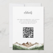 Minimale berg QR Code bruiloft Kaart (Achterkant)