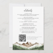 Minimale berg QR-code en details bruiloft Kaart (Achterkant)
