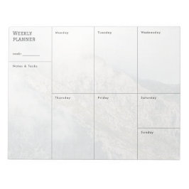 Minimale berg wekelijkse planner notitieblok voor