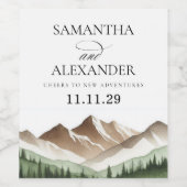 Minimale Berg Wijn Etiket (Enkel label)