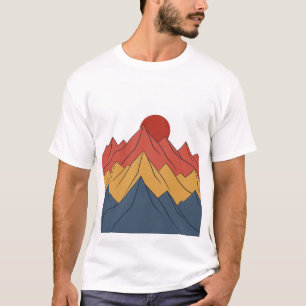 Minimale berg zonsopgang lagen T-shirt