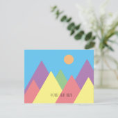 minimale bergkunst eenvoudig mcm Flat Holiday Kaar Feestdagenkaart (Staand voorkant)