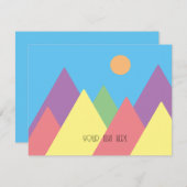 minimale bergkunst eenvoudig mcm Flat Holiday Kaar Feestdagenkaart (Voorkant / Achterkant)