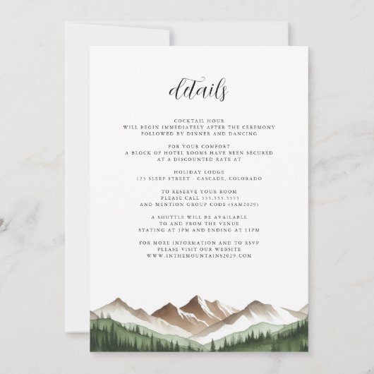 Minimale bergtrouw met details kaart (Achterkant)