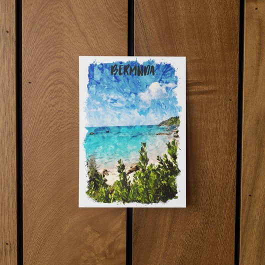 Minimale Bermuda Caribisch eiland Tropische vibe Briefkaart
