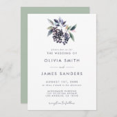 Minimale Berry bruiloft uitnodiging (Voorkant / Achterkant)