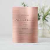 Minimale besparing op de datum roze roze gouden co save the date (Staand voorkant)
