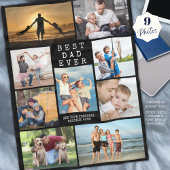 Minimale BESTE DAD EVER Photo Collage Personalized Fleece Deken